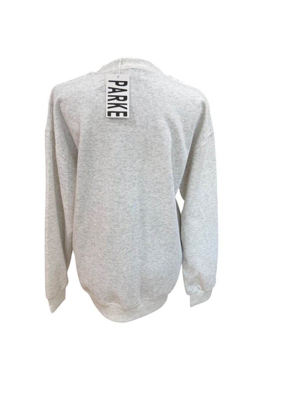 NWT Parke Heather Gray Crewneck Sweatshirt With Navy Lettering Women M School Gy - Picture 5 of 7